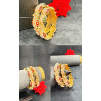 Pooja Bangles Graceful Pota Stone And Meenakari Bangles Set