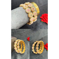 Pooja Bangles Graceful Pota Stone And Meenakari Bangles Set