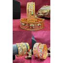 Pooja Bangles Graceful Pota Stone And Meenakari Bangles Set