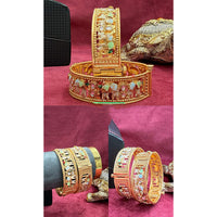 Pooja Bangles Graceful Pota Stone And Meenakari Bangles Set