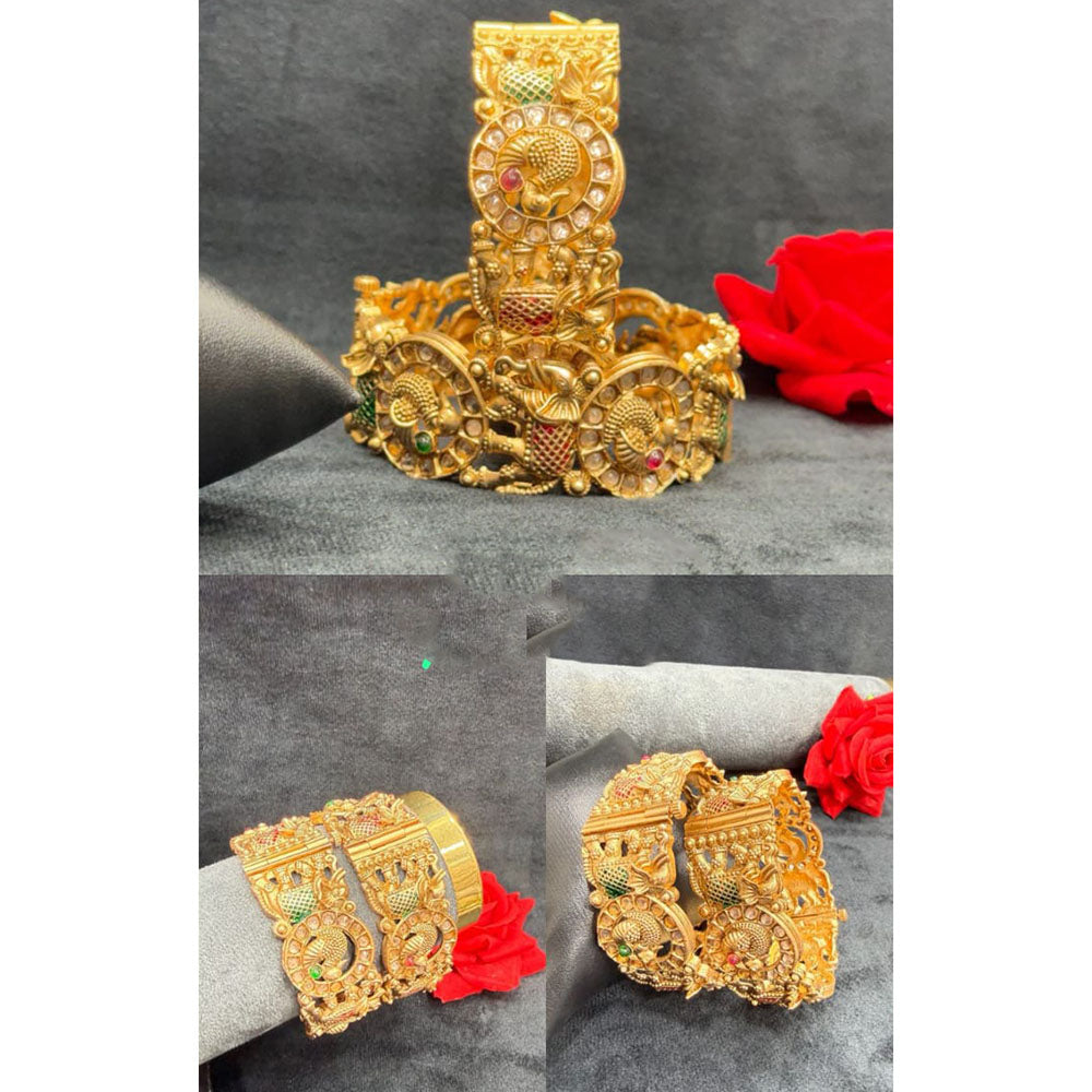 Pooja Bangles Graceful Pota Stone And Meenakari Bangles Set