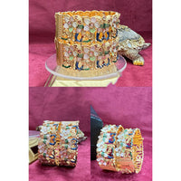 Pooja Bangles Graceful Pota Stone And Meenakari Bangles Set