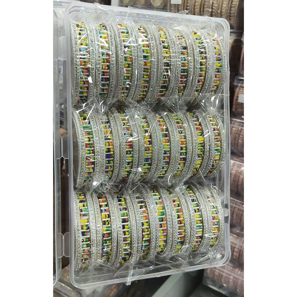 Pooja Bangles Radiant Austrian Stone And Pearl Bangles Set