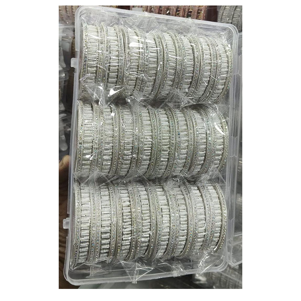 Pooja Bangles Radiant Austrian Stone And Pearl Bangles Set