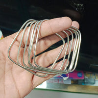Pooja Bangles Stylish Square Shape Metallic Bangles Set