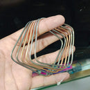 Pooja Bangles Stylish Square Shape Metallic Bangles Set