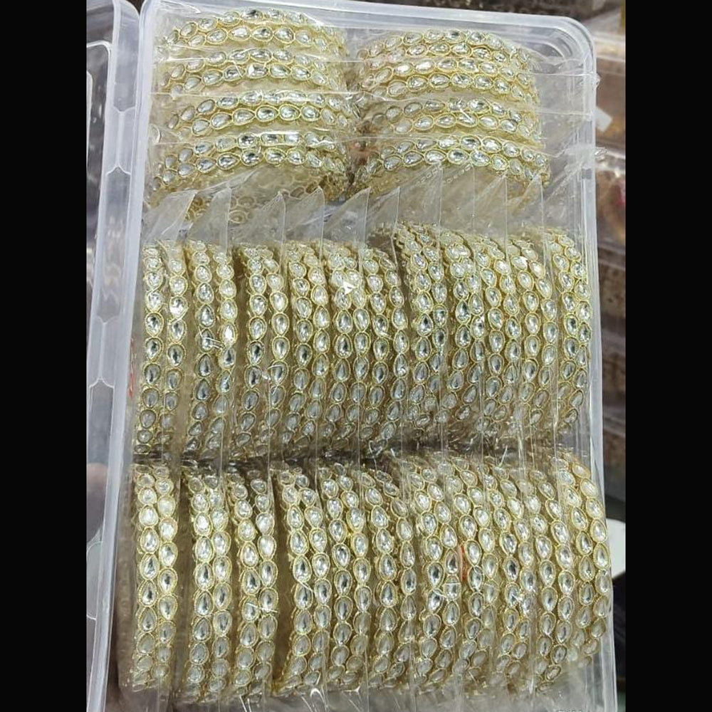 Pooja Bangles Royal Kundan Stone Partywear Bangles Set