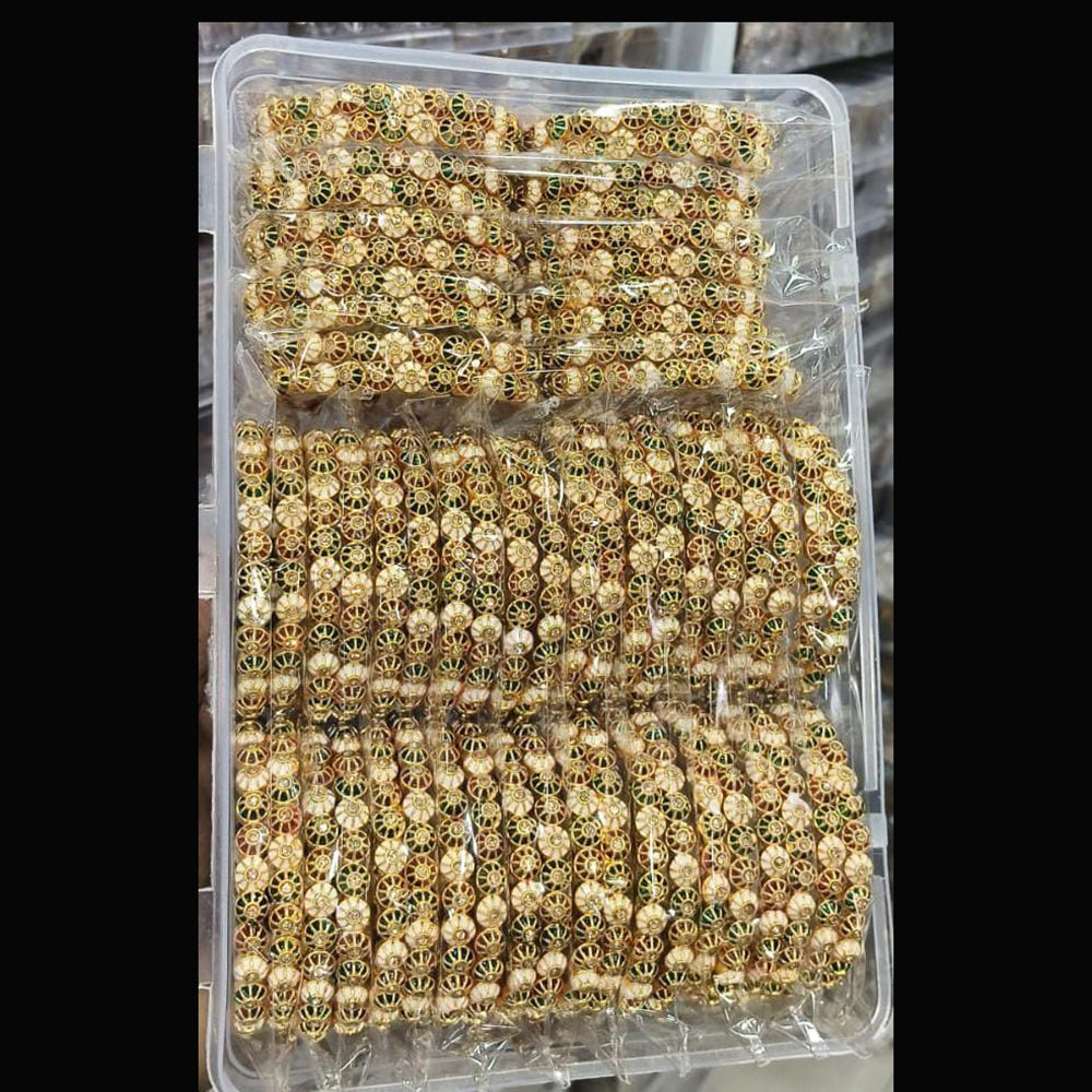 Pooja Bangles Austrian Stone And Meenakari Designer Bangles Set