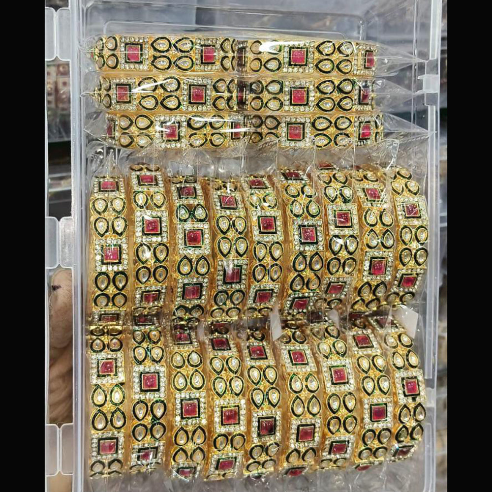 Pooja Bangles Austrian Stone And Meenakari Designer Bangles Set