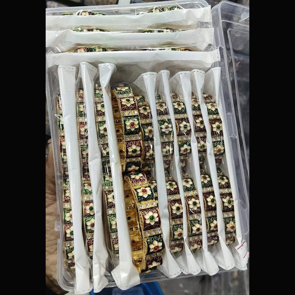Pooja Bangles Kundan Stone And Meenakari Designer Bangles Set