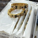 Pooja Bangles Pota Stone And Meenakari Designer Bangles Set