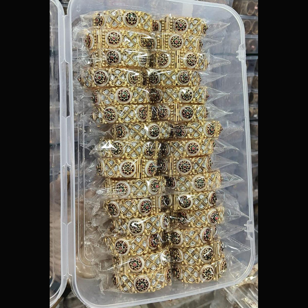 Pooja Bangles Pota Stone And Meenakari Designer Bangles Set