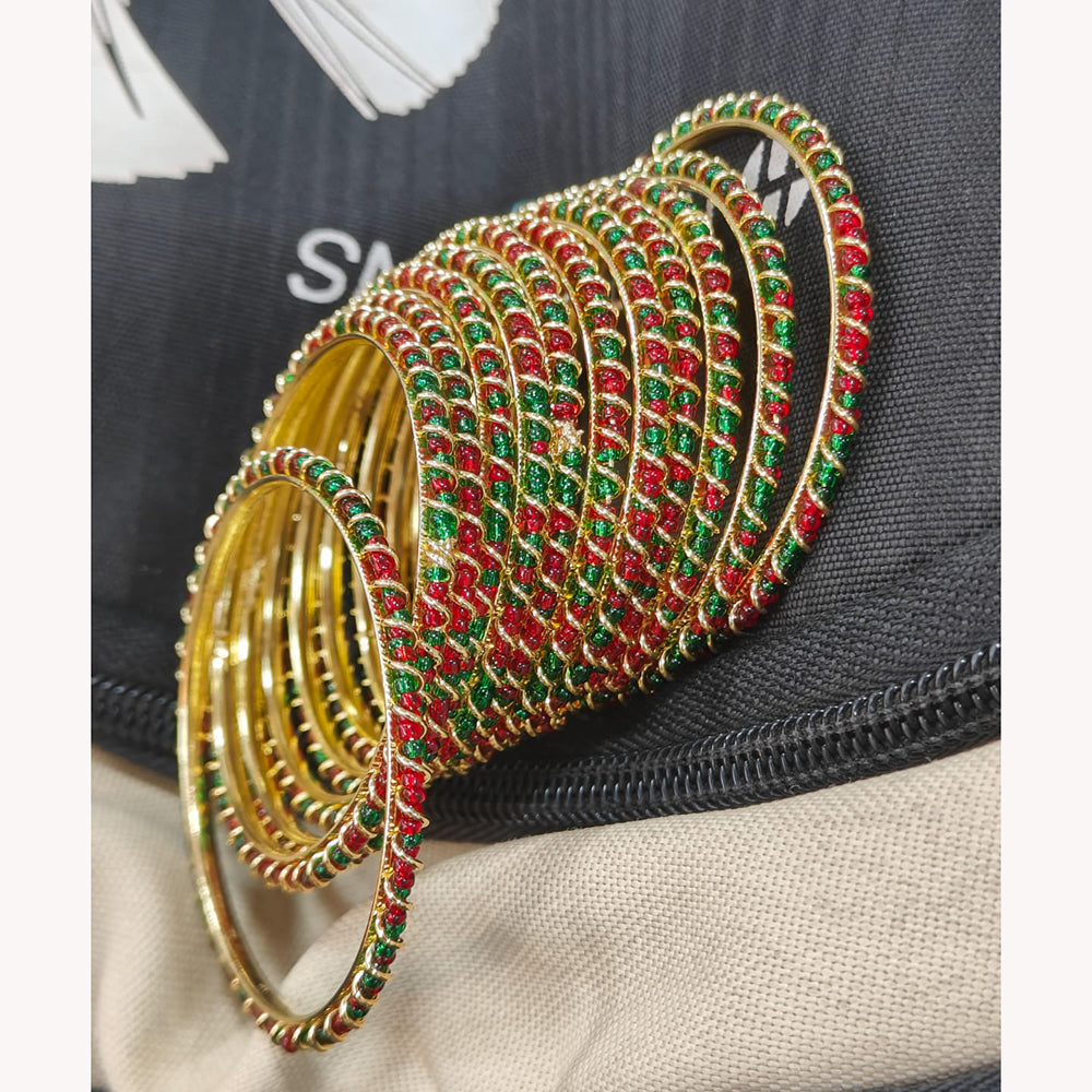 Pooja Bangles Graceful Pearl Embellished Bangles Set