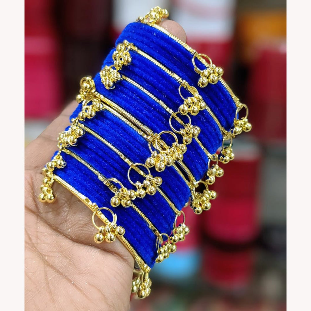 Pooja Bangles Premium Velvet Ghungroo Designer Bangles Set