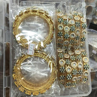 Pooja Bangles Austrian Stone And Meenakari Embellished Bangles Set