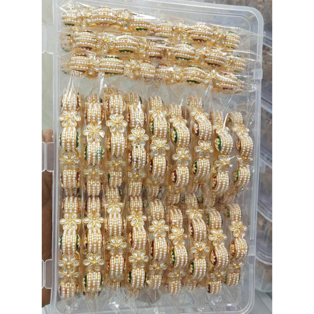 Pooja Bangles Premium Kundan Stone And Meenakari Designer Bangles Set ( 1 Piece Only)