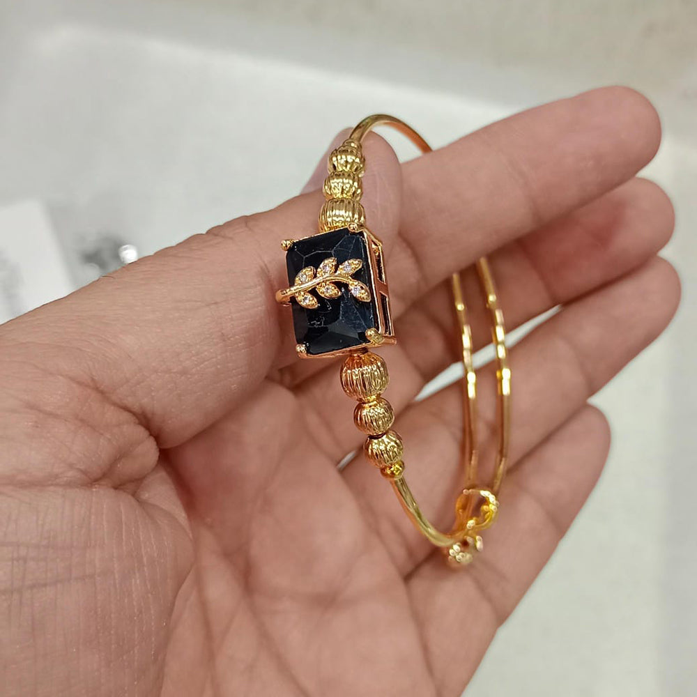 Pooja Bangles Partywear Austrian Stone And Beads Openable Bracelet