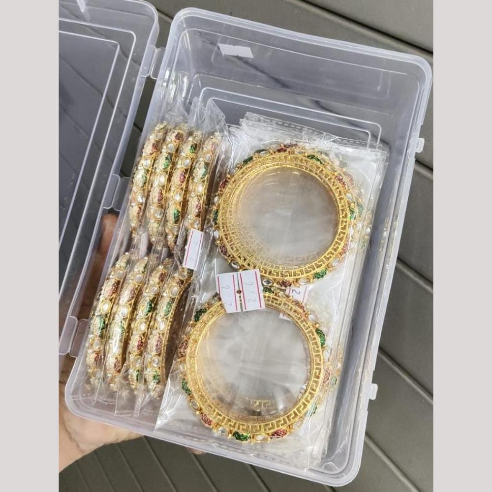 Pooja Bangles Designer Pota Stone And Meenakari Bangles Set  (1 Piece Only)
