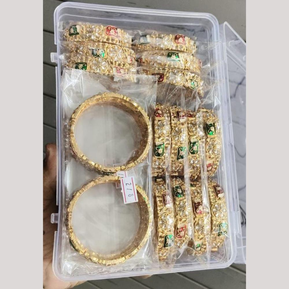 Pooja Bangles Designer Kundan Stone And Meenakari Bangles Set  (1 Piece Only)
