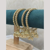 Pooja Bangles Austrian Stone And Pearl Glamorous Bangles Set