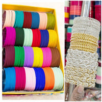 Pooja Bangles Glamorous Pearl Trendy Multi Color Bangles Set (Combo Set)