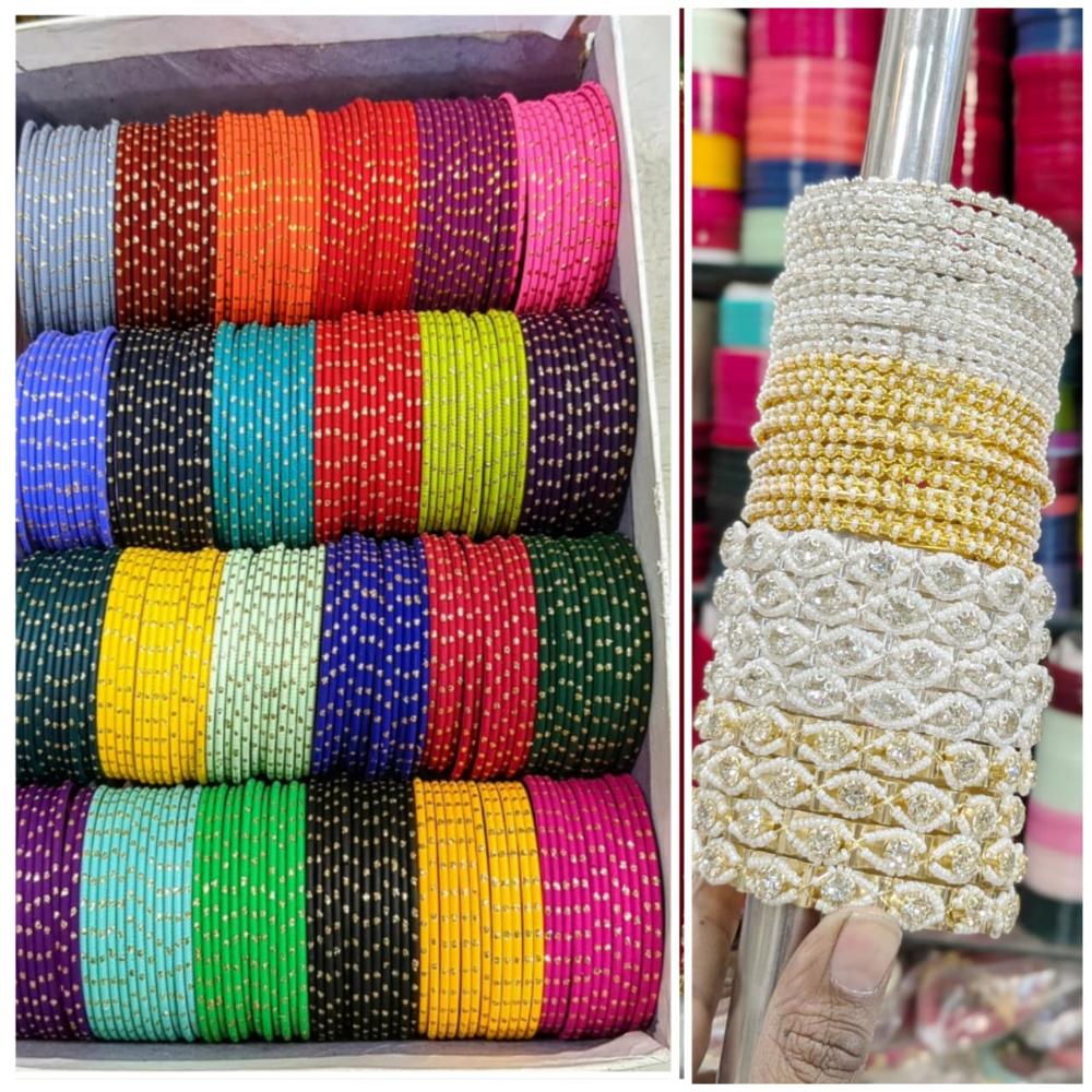 Pooja Bangles Glamorous Pearl Trendy Multi Color Bangles Set (Combo Set)