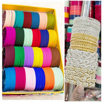 Pooja Bangles Glamorous Pearl Trendy Multi Color Bangles Set (Combo Set)