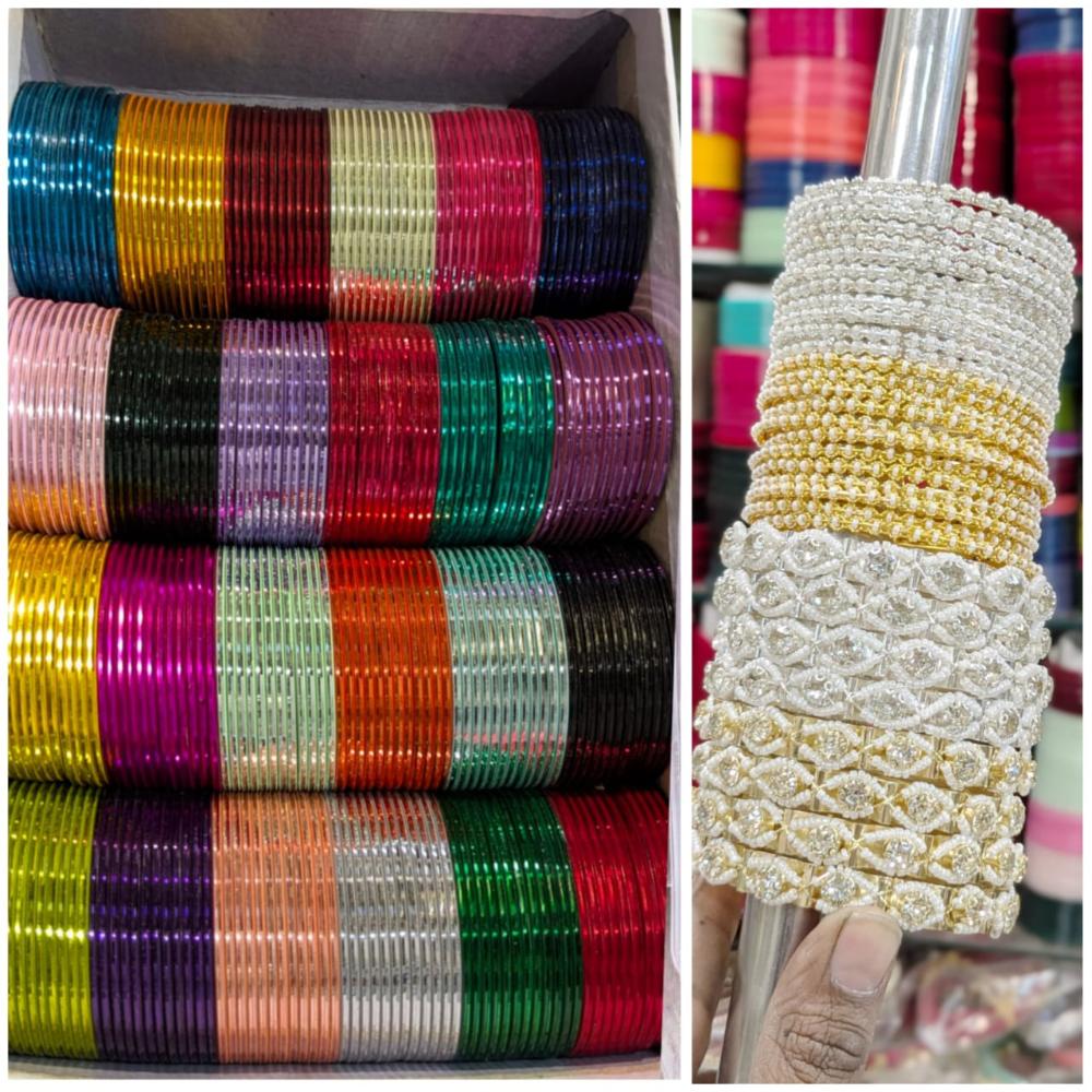 Pooja Bangles Glamorous Pearl Trendy Multi Color Bangles Set (Combo Set)