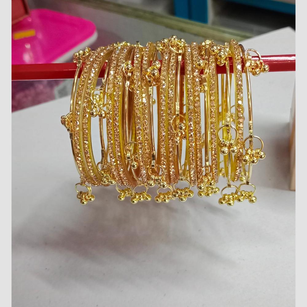 Pooja Bangles Glamorous Austrian Stone And Pearl Kashmiri Bangles Set