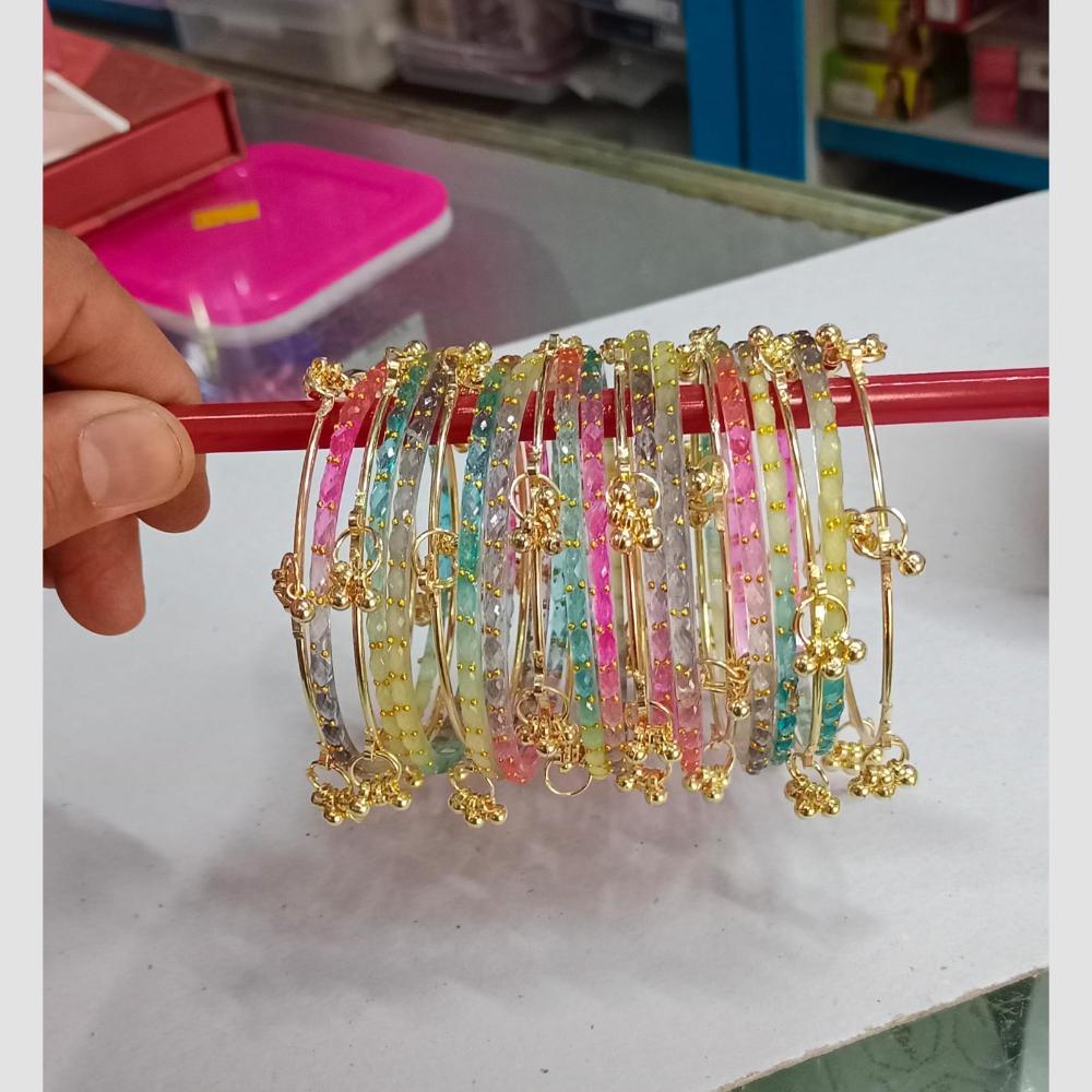 Pooja Bangles Stylish Raindrop Kashmiri Glass Bangles Set