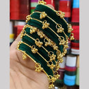 Pooja Bangles Designer Velvet And Pearl Kashmiri Bangles Set