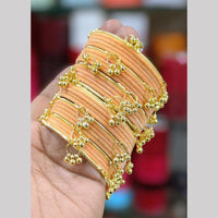 Pooja Bangles Designer Velvet And Pearl Kashmiri Bangles Set