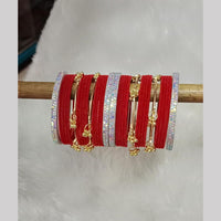 Pooja Bangles Designer Velvet And Pearl Kashmiri Bangles Set