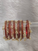 Pooja Bangles Stylish Raindrop Pattern Glass Kashmirir Bangles Set