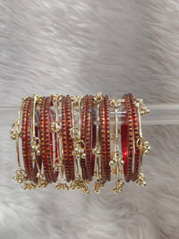 Pooja Bangles Stylish Raindrop Pattern Glass Kashmirir Bangles Set