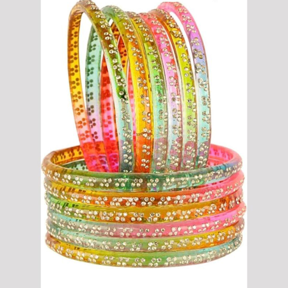 Pooja Bangles Stylish Raindrop Glass Bangles Set