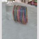Pooja Bangles Stylish Austrian Stone Multi Color Glass Bangles Set