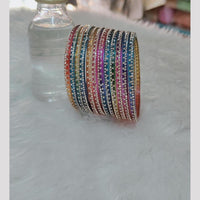 Pooja Bangles Stylish Austrian Stone Multi Color Glass Bangles Set