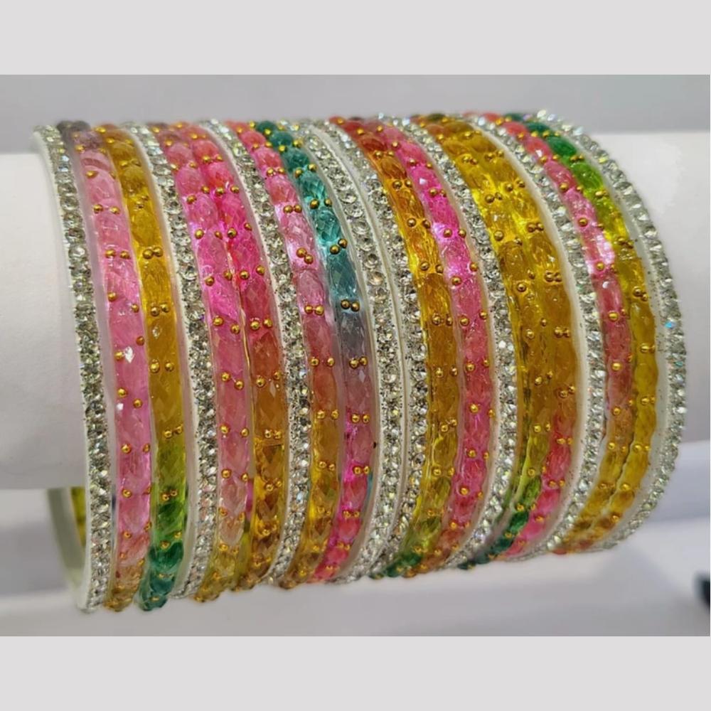 Pooja Bangles Stylish Raindrop Glass Bangles Set