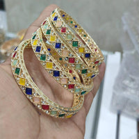 Pooja Bangles Glamorous Pota Stone Bangles Set