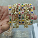 Pooja Bangles Glamorous Pota Stone And Kashmiri Ghungroo Bangles Set