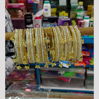 Pooja Bangles Classic Austrian Stone Kashmiri Ghungroo Bangles Set