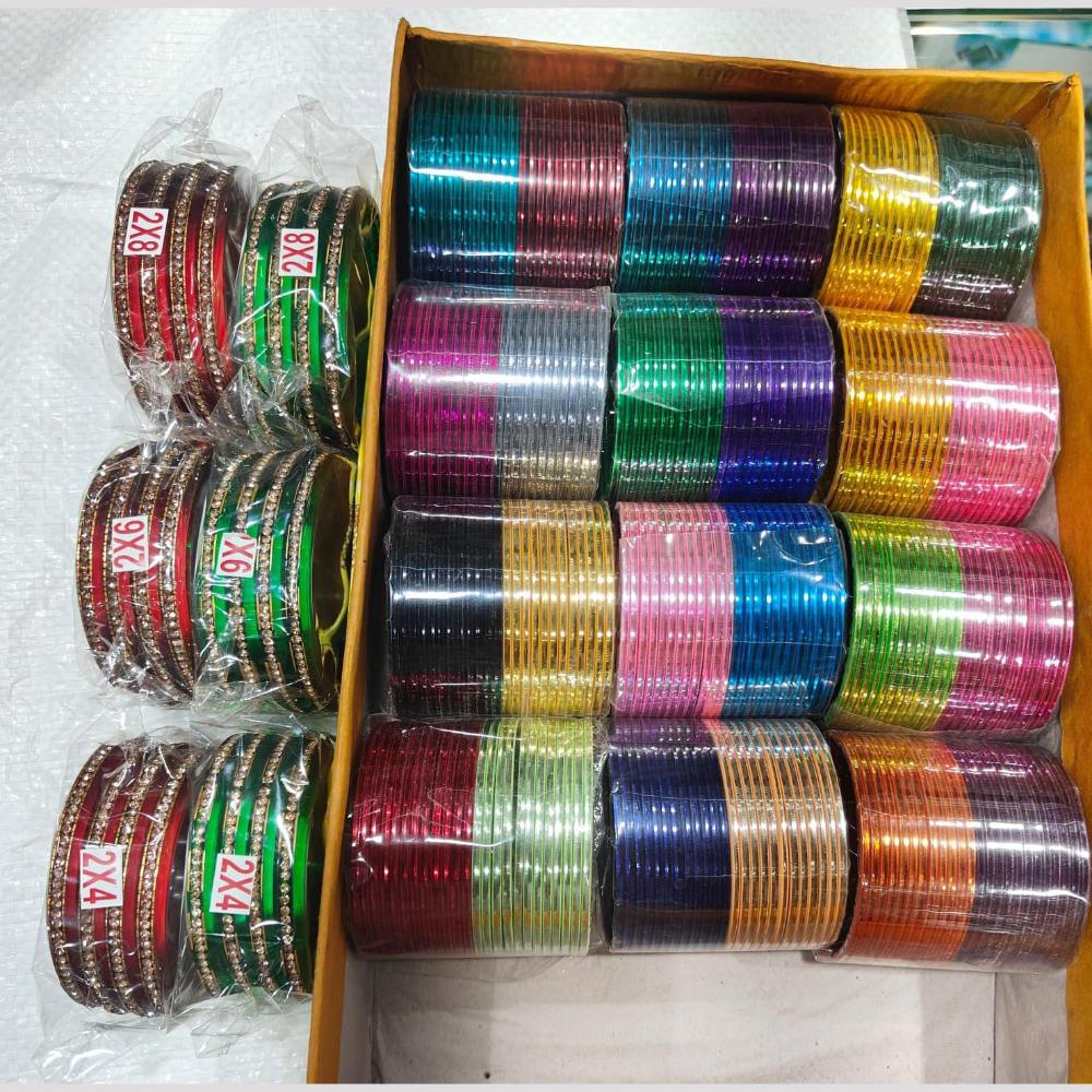 Pooja Bangles Classic Austrian Stone Mix Color Bangles Set