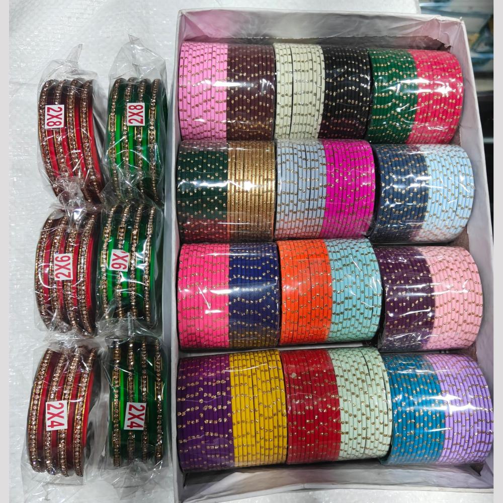 Pooja Bangles Classic Austrian Stone Mix Color Bangles Set