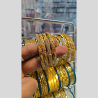 Pooja Bangles Classic Austrian Stone And Meenakari Bangles Set