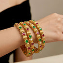 Pooja Bangles Heritage Pota Stone Bangles Set
