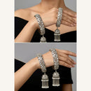 Pooja Bangles Vintage Style Mirror Work And Pearl Oxidised Bangles Set