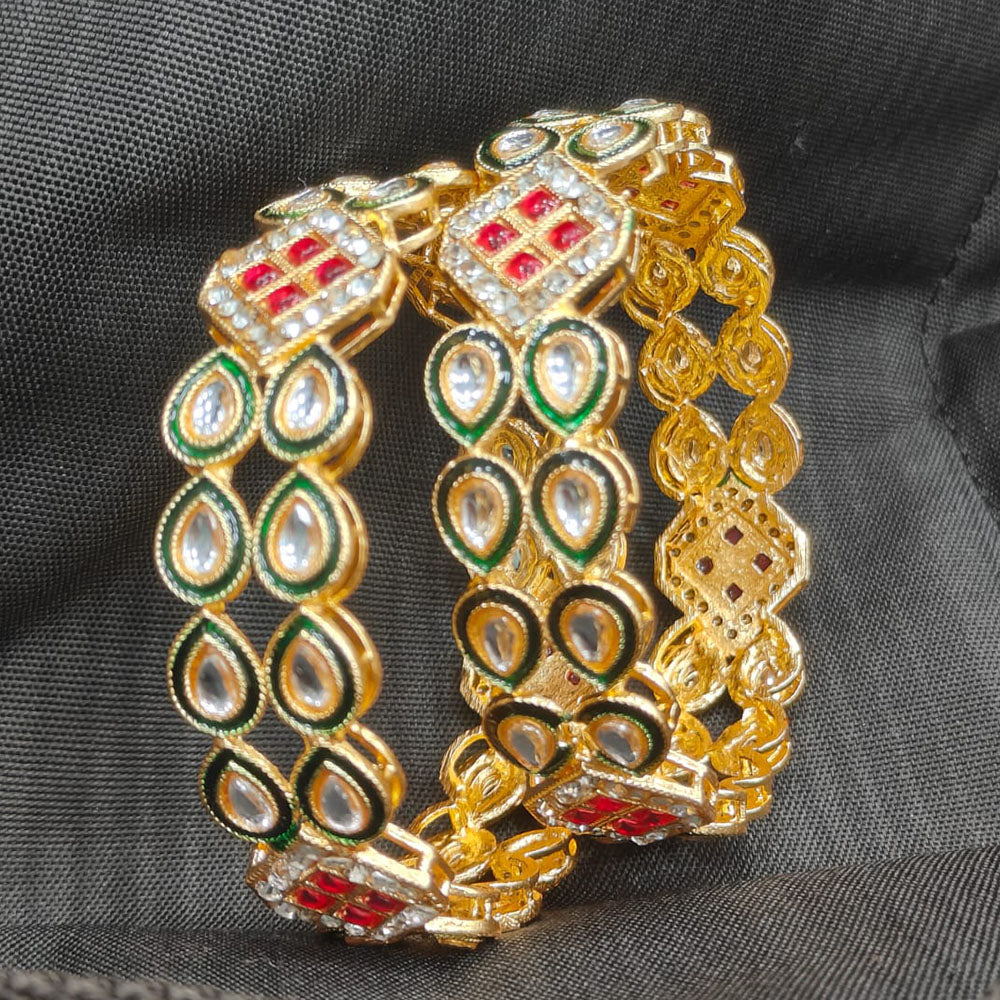 Pooja Bangles Elegant Kundan Stone Designer Bangles Set