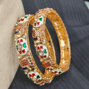 Pooja Bangles Elegant Kundan Stone And Pearl Meenakari Designer Bangles Set