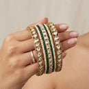 Pooja Bangles Elegant Polki Kundan And Pearl Designer Bangles Set